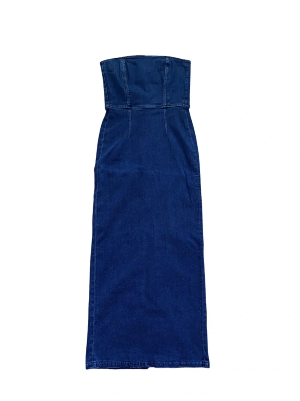 Reformation Strapless Denim Maxi Dress in Dark Blue - Picture 3 of 6